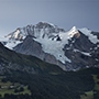 Jungfraumassiv am Morgen von Wengen aus gesehen, August 2016 © Wolfgang Herath